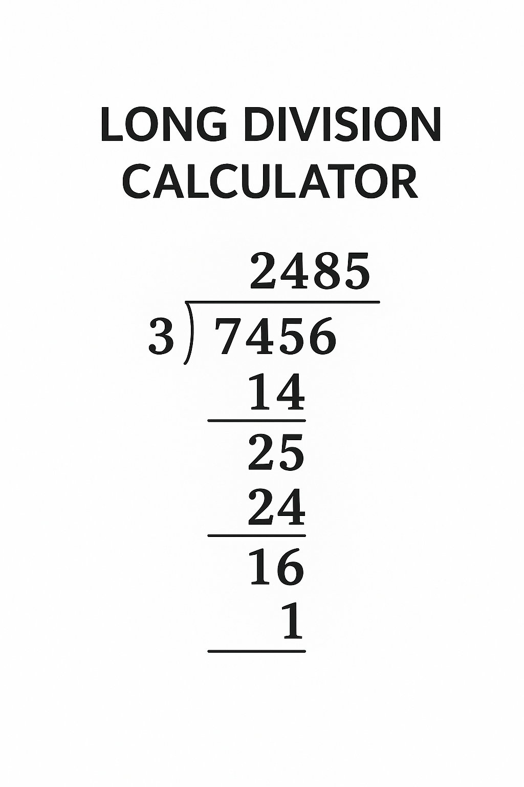 Long Division Calculator - Step by Step Solver with Practice and Worksheets