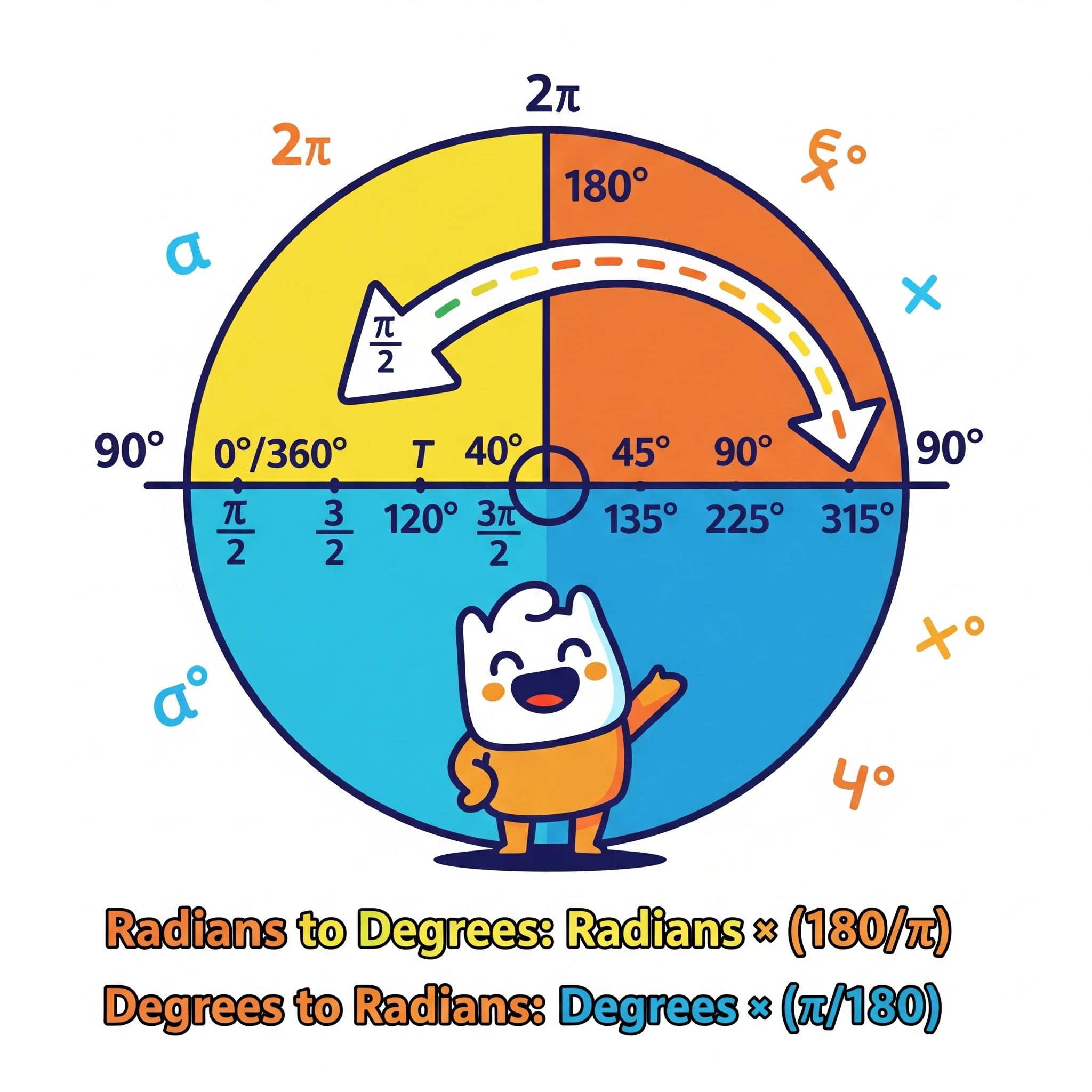 BEST Radians to Degrees Converter - Interactive Angle Conversion Learning Tool