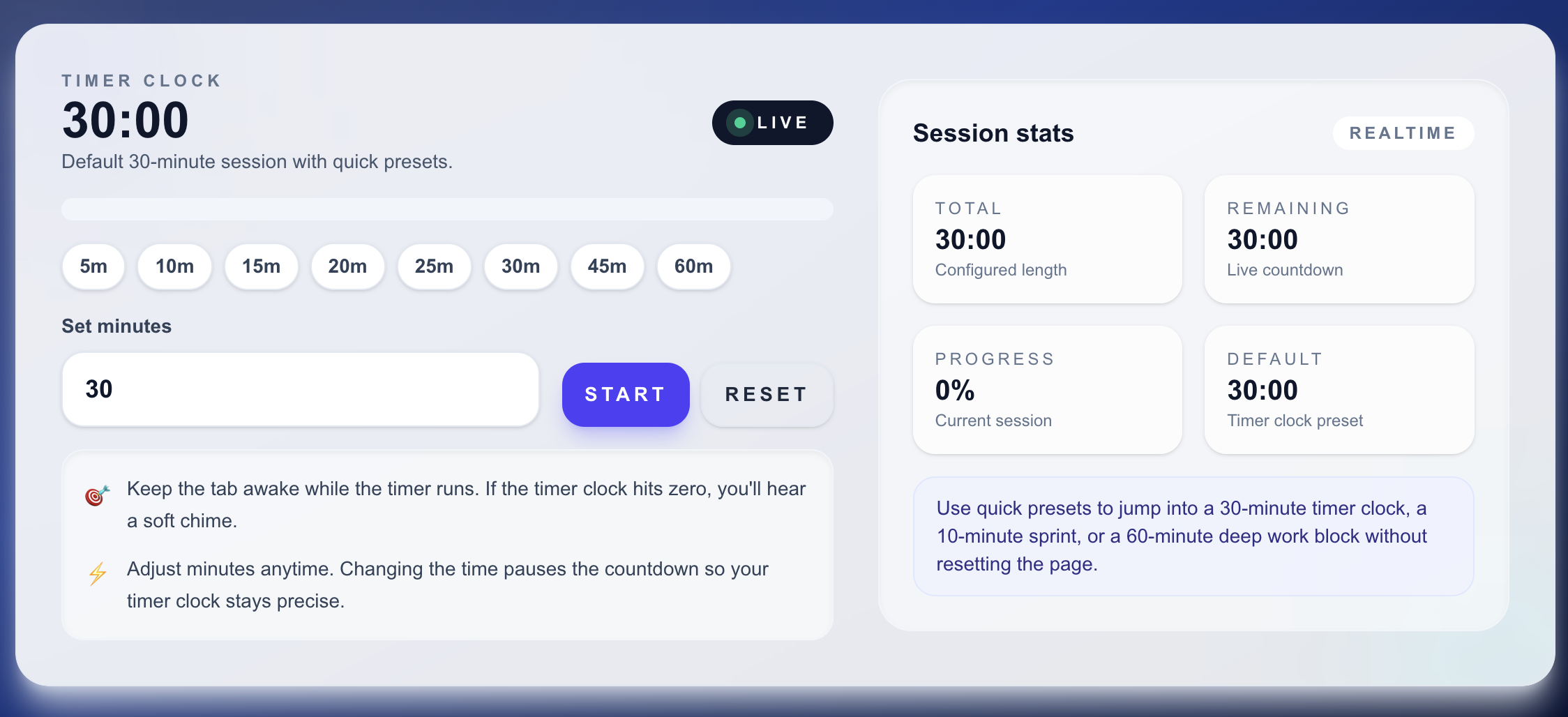 Timer Clock - 30 Minute Online Countdown