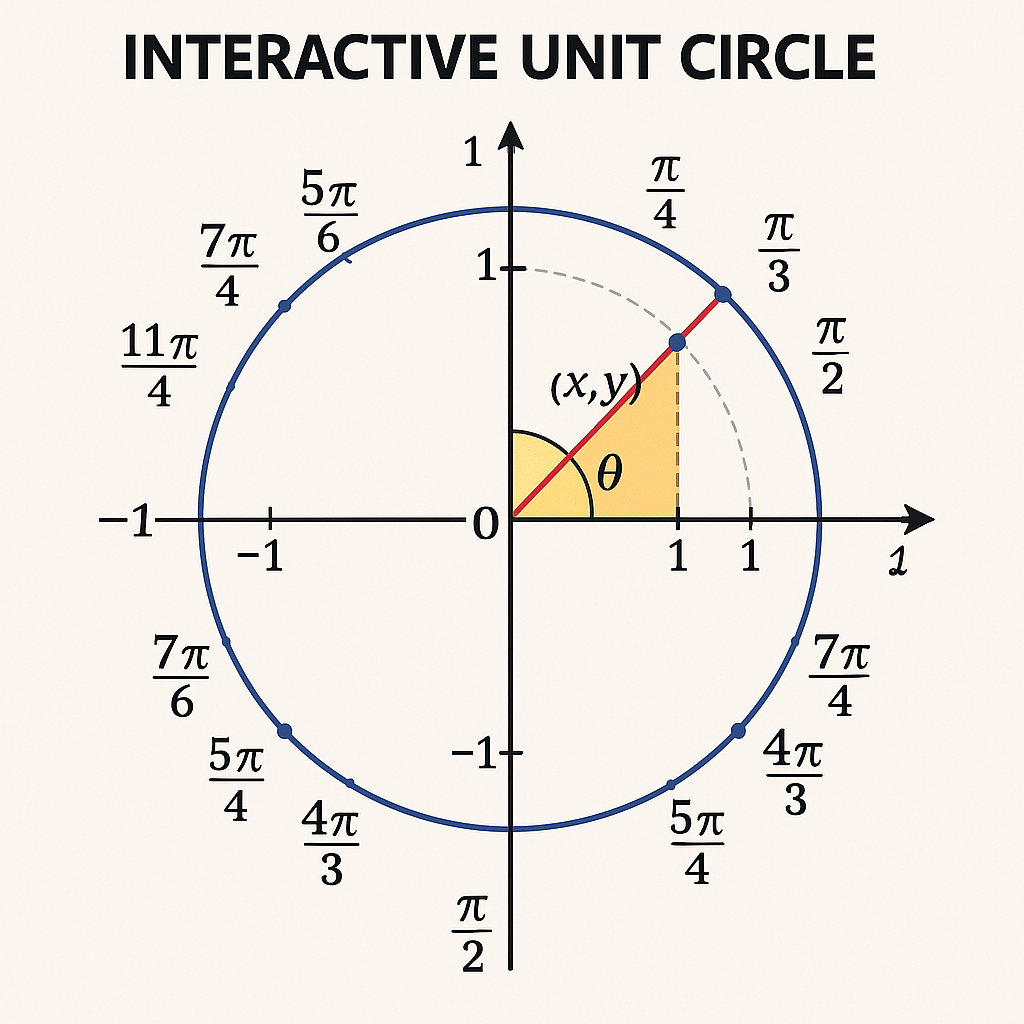 Interactive Unit Circle Tool for learning Trigonometry